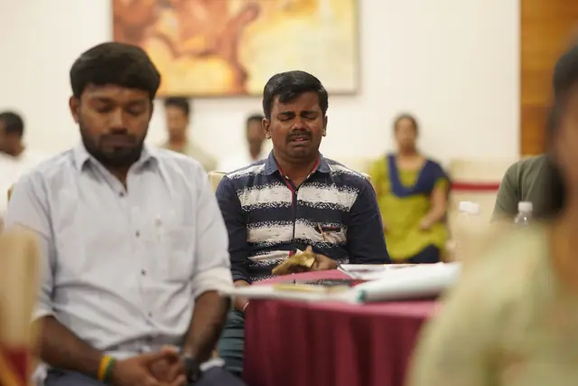 An emotional moment during a session, December 2022, Coimbatore