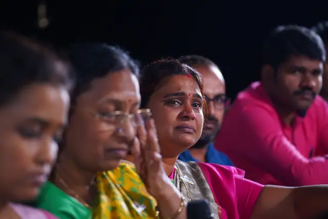 An emotional moment during a session, March 2022, Madurai